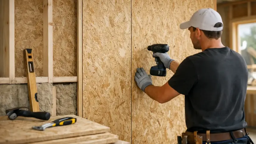 Príklad opláštenia steny OSB krok za krokom